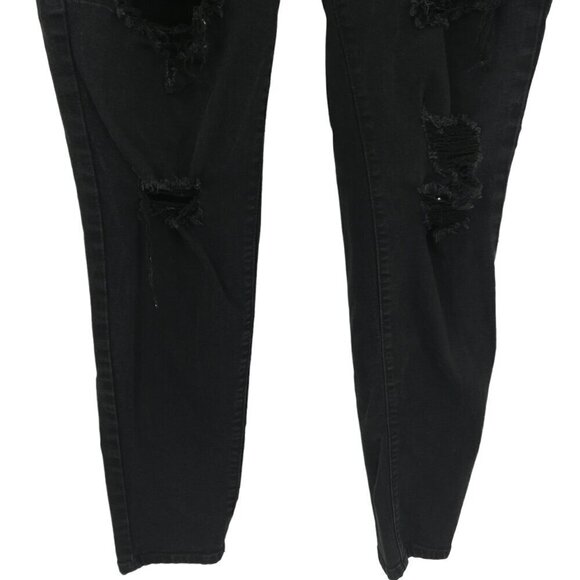 KanCan Kurvy Ultra High Ankle Skinny Jeans Black Size 29 Distressed Destroyed - Picture 5 of 9